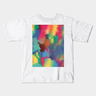 Colorful mixing abstract watercolor painting Kids T-Shirt